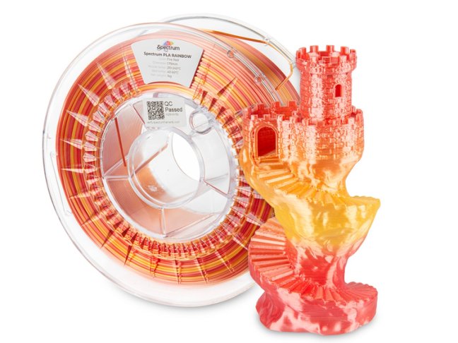 PLA filament Spectrum SILK Rainbow (Fire Red) 1,75 mm 1 kg