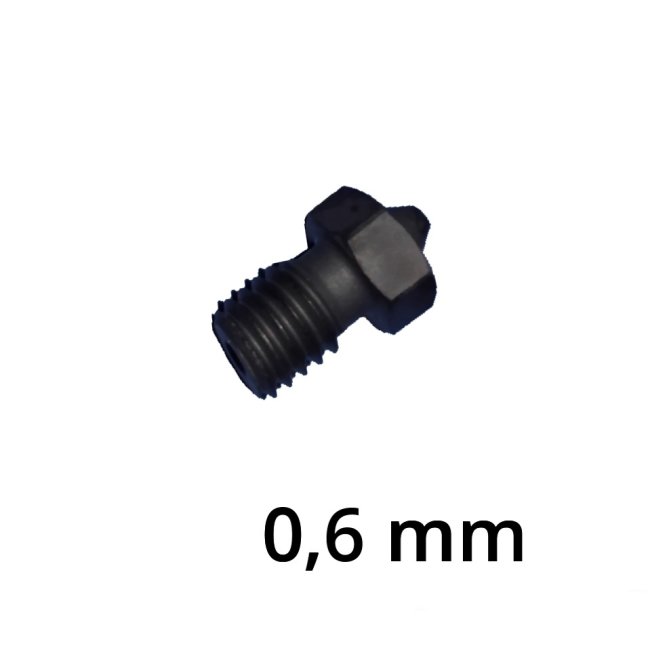 Kalená tryska české výroby V6 1,75 (závit M6) průměr 0,6 mm