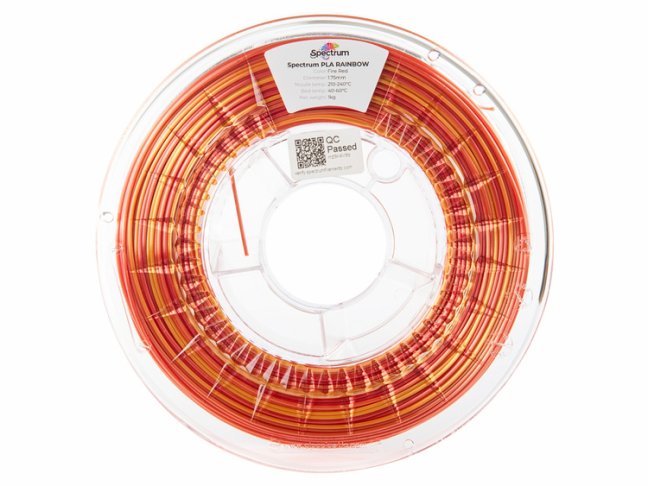 PLA filament Spectrum SILK Rainbow (Fire Red) 1,75 mm 1 kg