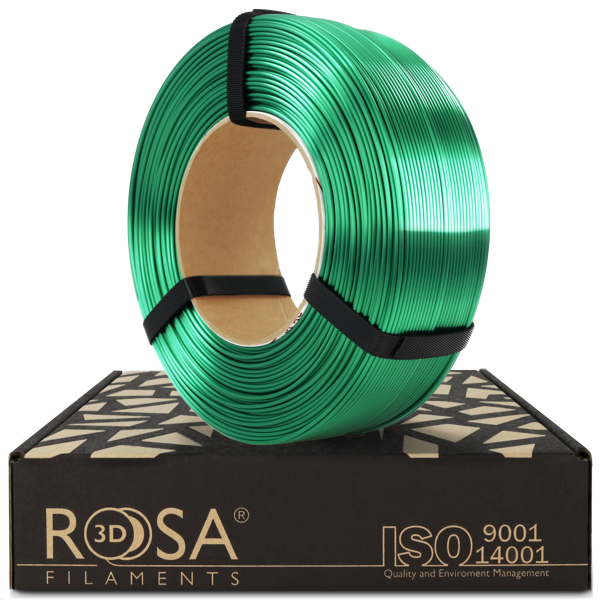 PLA filament ReFill Rosa3D lesklá smaragdová zelená (Silk Emerald Green) 1,75 mm 1 kg