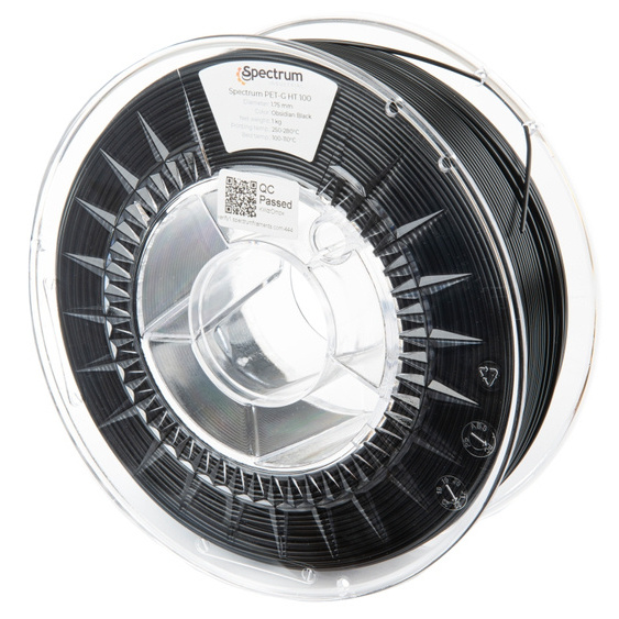 PETG HT100 filament s vyšší tepelnou odolností Spectrum černá (Obsidian Black) 1,75 mm 1 kg