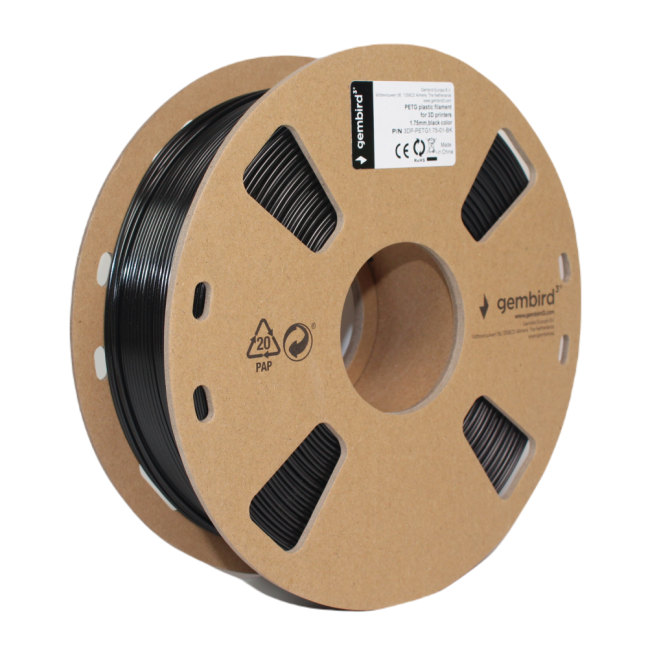 PETG filament Gembird černá (Black) 1,75 mm 1 kg