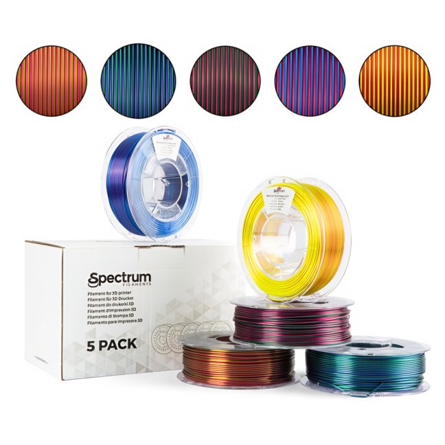PLA filament Spectrum multipack (5 pack) Magic SILK 1,75 mm 5x 0,25 kg